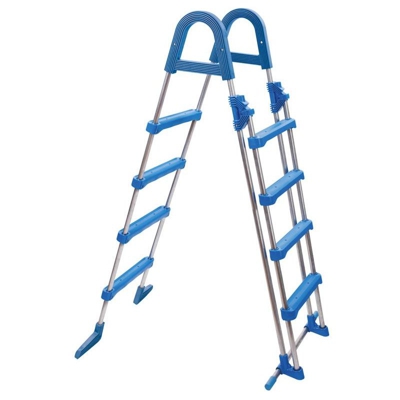 Scaletta Di Sicurezza Azuro In Acciaio A 4 Gradini - 4x4 H.1,20 - Per Piscine Fino A 1,22 M Di Altezza