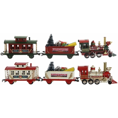 Veicolo DKD Home Decor Decorazione Natale Treno (3 pcs) (2 pcs) (45 x 4.5 x 10 cm)