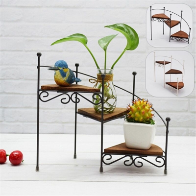 Espositore per piante in vaso da esterno per interni in metallo a 3 livelli Espositore per fioriera per decorazioni da giardino Bianco Bianco Super