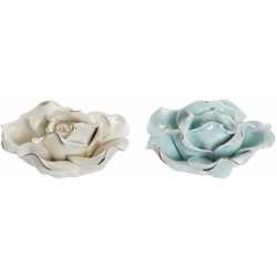 Fiore Decorativo DKD Home Decor Beige Porțelan Blu cielo (2 pcs) en oferta