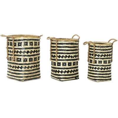 Set di Cestini Bambù Corda Bali (3 pcs) - Dkd Home Decor