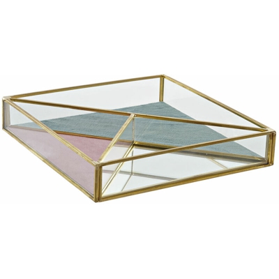 Scatola-Portagioie Metallo Vetro Moderno (20 x 20 x 3.5 cm) - Dkd Home Decor