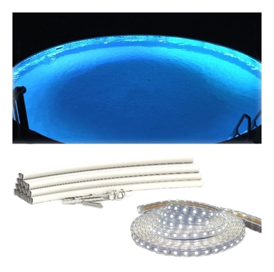 Set illuminazione a led con profili superiori inclusi per piscine circolari - Set Illuminazione A Led Con Profili Superiori Inclusi Per Piscine