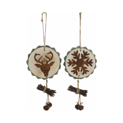 Decorazione pensile DKD Home Decor Natale Pino (2 pcs) (10 x 3 x 33 cm) precio