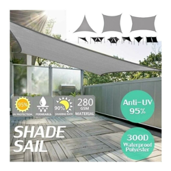 Tenda a vela impermeabile 420D Oxford Poliestere Tenda da sole Tendalino da esterno Grigio Grigio Triangolo regolare 3x3x3m en oferta