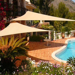 Tenda da sole da esterno Tenda da sole a vela Tenda da vela impermeabile Oxford 420D Poliestere Baldacchino Colore crema Beige Triangolo regolare precio
