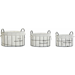 Set di Cestini Lino Metallo Loft (3 pcs) - Dkd Home Decor características