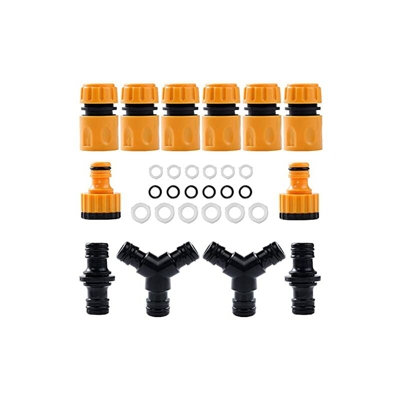 "isimsus Kit di raccordo per tubo da giardino, raccordo per tubo 2 in 1, raccordo per tubo da 1/2"", connettore per tubo da giardino, rubinetti,