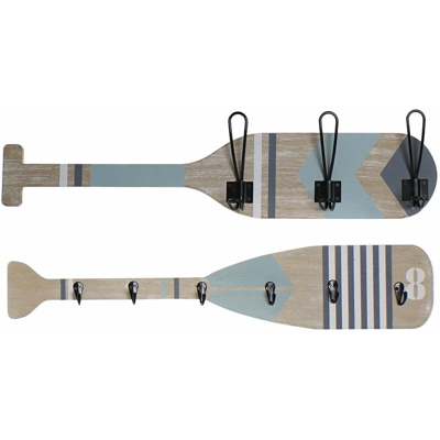 Appendiabiti Azzurro Marrone Legno Canottaggio (2 pcs) (60 x 8 x 14 cm) - Dkd Home Decor