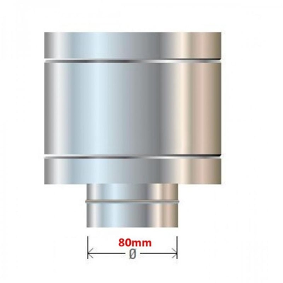 CANNA FUMARIA CAPPELLO ANTIVENTO Diam 80 COMIGNOLO INOX AISI304 STUFA PELLET