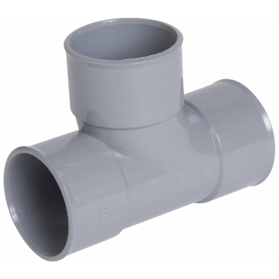 Te piedi de biche simple FF a 87¡30, PVC gris - ¯ 32 mm NICOLL, Ref. UTF188