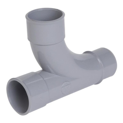 Te piedi de biche simple male-femelle a 87¡30 - PVC gris - ¯ 40 mm NICOLL, Ref. UTH18