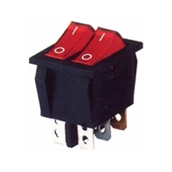 Doppio Interruttore 22x30 luminoso rosso 16A 6 faston STUFE AD OLIO E VARIE en oferta