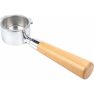 Tidyard Portafiltro senza fondo in acciaio inossidabile da 51 mm con cestello del filtro e manico in legno di ricambio per macchina da caffè Delonghi