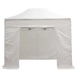 Tarpaulins laterali 2x3m 3 Full + 1 300g / m2 Porta in poliestere bianco bianco en oferta