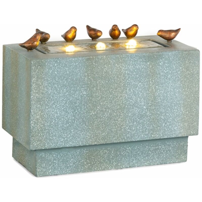 Waterbirds Fontana da Giardino LED 60x47x30cm Cemento Alluminio grigio