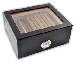 Eitida Sigari Humidor Custodia Contiene 25-50 Sigari,Superiore in Vetro Temperato, Regali Per Sigari Da Uomo,Umidificatore Da Tavolo In Legno con Divi en oferta