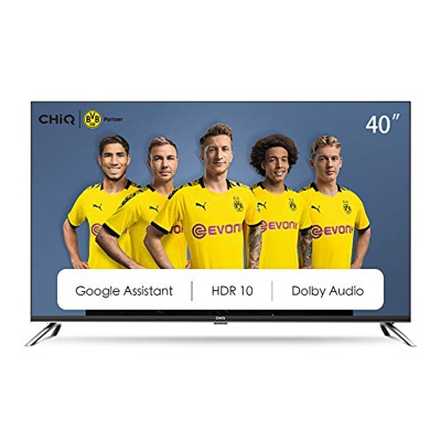 CHiQ L40H7A, 40 pollici (100 cm), Android 9.0, Smart TV, FHD, WiFi, Bluetooth, Google Assistant, Netflix, Prime Video, HDMI, USB