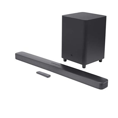 JBL BAR 5.1 Surround, Soundbar Bluetooth con Subwoofer Wireless per TV e PC, Telecomando, Dolby Digital 5.1, HDMI, Connessione Ottica, Ultra HD 4K Pas