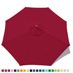 ABCCANOPY - Ombrello di Ricambio per ombrellone da Giardino, 2,7 m, 8 Stecche, Colore: Cachi, Burgundy-2 en oferta