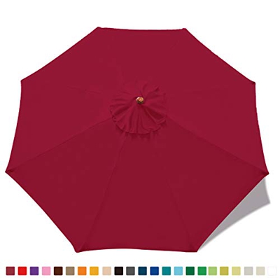 ABCCANOPY - Ombrello di Ricambio per ombrellone da Giardino, 2,7 m, 8 Stecche, Colore: Cachi, Burgundy-2