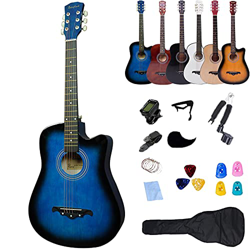 Rosefinch Chitarra Acustica 3/4 per Principianti Adulto & Bambini 38 Pollici Chitarra Acustica set per Adulti con Custodia per Accordatore, Plettri ，C en oferta