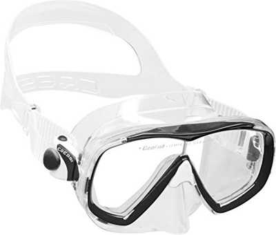 Cressi Estrella Mask Maschera Subacquea, Vetro Temperato di Grande Affidabilità e Tradizione, Unica, Trasparente/Nero