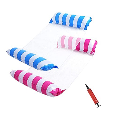 Galleggiante Versatile Piscina,Lounge Materassino Sedia Sdraio,Amaca d’Acqua Portatile Materassino,Gonfiabile Galleggiante Set,Amaca Gonfiabile Mare (