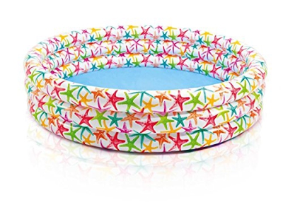 Intex Color Splash 168X40 Piscina 3 Anelli Fantasia Stella Marina, Trasparente/Blu, 168 x 38 cm, 56440