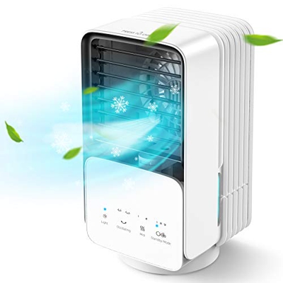 AYOGG Condizionatore Portatile, Raffreddatore d'aria con 3 velocità, 4 in 1 mini condizionatore, umidificatore a nebbia oscillante con 2 regolazioni, 