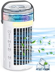 Mini Condizionatore Portatile, Manwe Condizionatori D'aria Ventilatore, 4-in-1 Mini Air Cooler, Evaporativo Umidificatore Mini Raffreddatore D'aria co precio