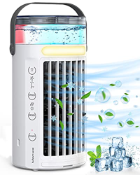 Condizionatore Portatile, Manwe Mini Condizionatore D'aria 4-in-1 Climatizzatore Air Cooler, Raffreddatore Evaporativo Portatile con 3 Velocità e 7 LE en oferta