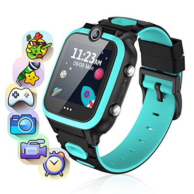 Smartwatch per bambini, con 2 telecamere, orologio per bambini con 7 giochi, calcolatrice, contapassi, touch screen, per bambini da 3 a 15 anni, idea 
