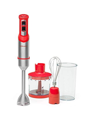 Mellerware - Frullatore a Immersione multifunzionale Spiro! 1000 W di Potenza | Velocità regolabile + TURBO | Minipimer 3in1 | 4 lame Sfalsate | Accia