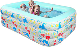 KIKILIVE Piscina Gonfiabile Piscina Rettangolare 1.5M/1.8M/2.1M per Famiglie per Bambini e Adulti, per intrattenimento, per Cortili, Feste acquatiche  precio