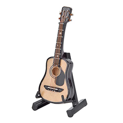 Modello di mini chitarra in legno, modello di chitarra acustica in miniatura, modello di strumento musicale per la decorazione domestica(8cm, blue) precio