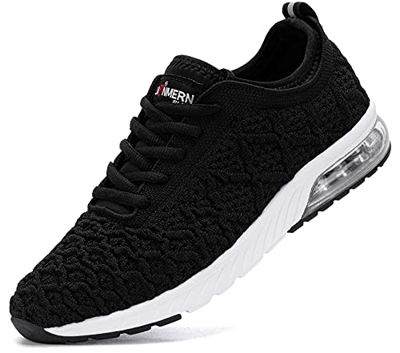 LARNMERN PLUS Scarpe da Ginnastica Donna Cuscino d'Aria Sportive Sneakers Running Sport Outdoor Fitness Corsa Tessuto Traspirante.(37EU,Nero Bianco)