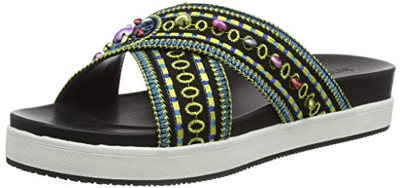 Desigual Shoes NILO Beads, Sandali con Plateau Donna, Nero Negro 2000, 37 EU