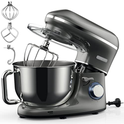 CHeflee Impastatrice Planetaria Multifunzione, Rumore Basso 1500W Robot da Cucina, Capacità 5,5 L,Grigio en oferta