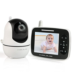 Angelbliss Vigilabebés con Cámara, 3.5 con pantalla LCD digital audio Baby monitor, canciones de cuna，audio bidireccional babyphone, Vigilancia de la  características