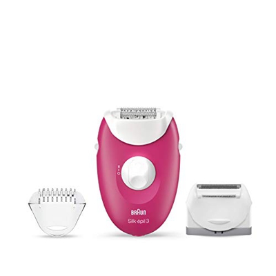 Braun Silk-épil 3-410, Epilatore Donna per la Rimozione Duratura dei Peli, Sistema con 20 Pinzette, Tecnologia Luce Smartlight, Rulli Massaggianti e U