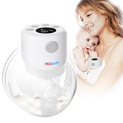 Mosbaby Tiralatte elettrico indossabile, Tiralatte a mani libere con funzione massaggio e memoria, 2 modalità e 9 livelli di aspirazione, Ricaricabile precio