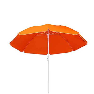 Mediawave Store - Ombrellone da Spiaggia Rotondo da Mare Tinta Unita TNT per Esterno Balcone con Custodia, Ombrellone Tondo Parasole, Protezione Solar