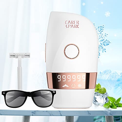 Epilatore Luce Pulsata IPL con 999,999 Flash e Funzione di Congelamento, Epilatore Elettrico per Donna Laser Permanente e Indolore per Gambe Viso e Co