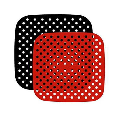 Fodera per friggitrice ad aria, 2 misure in silicone per friggitrice ad aria riutilizzabile, antiaderente per forno a microonde, teglia da forno e teg