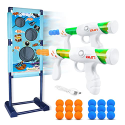 DX DA XIN Bersagli Di Tiro Mobili Giochi Per Bambini Giardino Giocattolo Di Tiro Pistola Con 2 Pistole Ad Aria Compressa 18 Proiettili Di Schiuma Rega precio