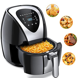 Friggitrice ad Aria 4.5L, Friggitrice Calda Senza Olio, Touch Screen LDC, 7 Funzioni Preimpostate, Timer e Temperatura Impostabile, Cestino Antiaderen en oferta
