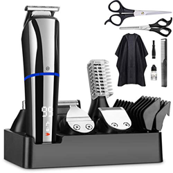 Regolabarba Uomo Tagliacapelli Uomo Professionale,Multifunzionale Impermeabile Kit e Display LED,Tagliacapelli Kit per Capell, Barba, Corpo, Naso 6 in en oferta