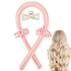 Arricciacapelli Silk Hair Curler,Bigodini Senza Calore,Lazy Curler Set,per Capelli Lunghi (Rosa) características