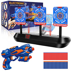 Bersaglio Elettrico per Nerf con Pistole Giocattolo, 40 Dardi Proiettili e Polsino, Ripristino Automatico Digitale Punteggio Target con Effetto Luce S características
